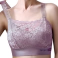 thumbnail image 1 of Gtoiithly Womens Bras Seamless Support Lace Flower Bandeau Striped Strap Removable Padding Smooth Full Coverage Bralette Soft Bralettes Underwear Purple M, 1 of 1