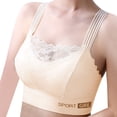 thumbnail image 1 of Gtoiithly Womens Bras Seamless Support Lace Flower Bandeau Striped Strap Removable Padding Smooth Full Coverage Bralette Soft Bralettes Underwear White XL, 1 of 3