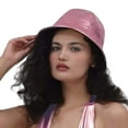 thumbnail image 1 of Gtoiithly Womens Hats Gold Foil Coated Reversible Fisherman Versatile Streetwear Fashion-Forward & Trendy Hats for Ladies Pink, 1 of 4