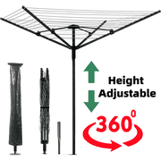 Gtouse Umbrella Drying Rack, Adjustable Height Umbrella Clothesline Outdoor, 165 ft Collapsible Clothes Drying Rack for Backyard, Camping, Travel