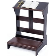 Gtouse Prayer Bench, Padded Prayer Kneeler with Book Shelf and Cushion, Prayer Table Chair Stool for Home & Church, 23.1" x 20.4" x 32.8"