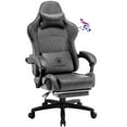 thumbnail image 1 of Gtplayer Pro Gaming Chair with Footrest, Dual Bluetooth 5.1 Speakers PVC Leather Recliner, Gray, 1 of 8