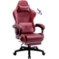 thumbnail image 1 of Gtplayer Pro Gaming Chair with Footrest, Dual Bluetooth 5.1 Speakers PVC Leather Recliner, Winered, 1 of 8