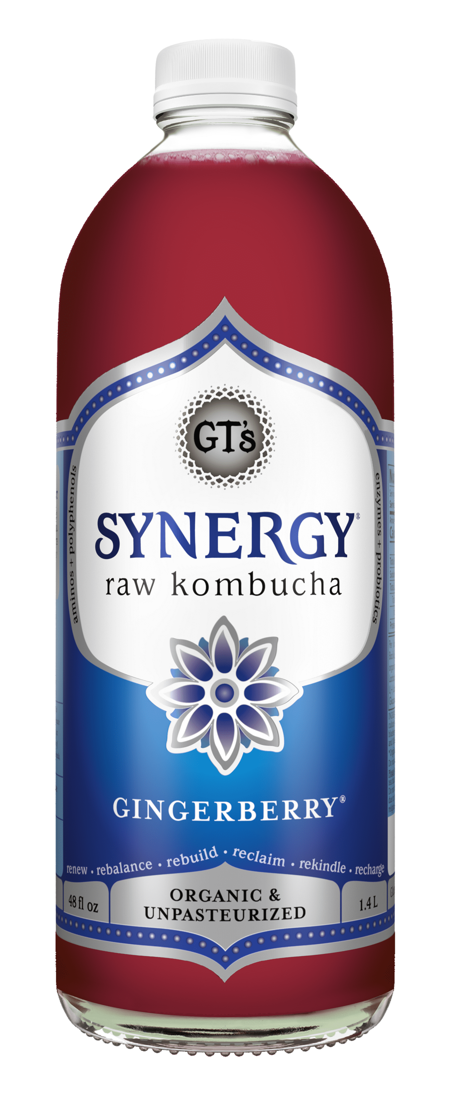 Gts Synergy Organic Enlightened Gingerberry Kombucha, 48 Fluid Ounce
