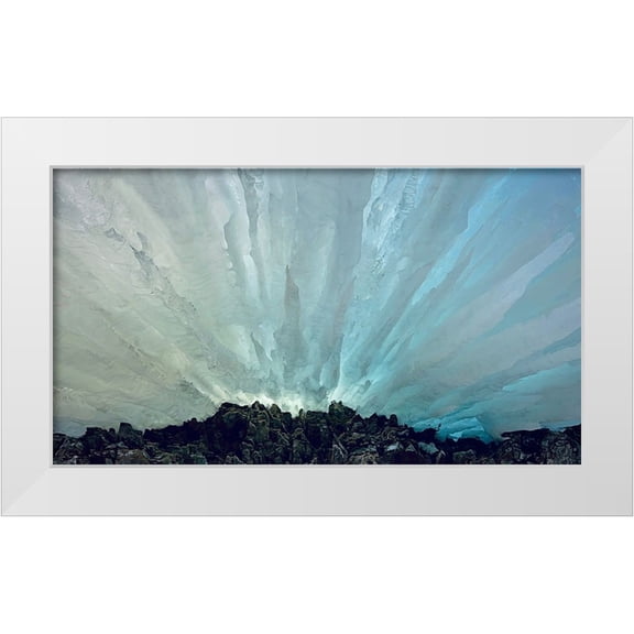 Gu, Danling 14x10 White Modern Wood Framed Museum Art Print Titled - Ice Sky