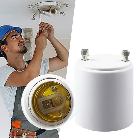 Gu24 To E27 Light Socket Adapter Fireproof Bulb Base Converter Bayonet Plug To Standard Screw Lamp Holder For Led Kitchen(White-4.5Cm)