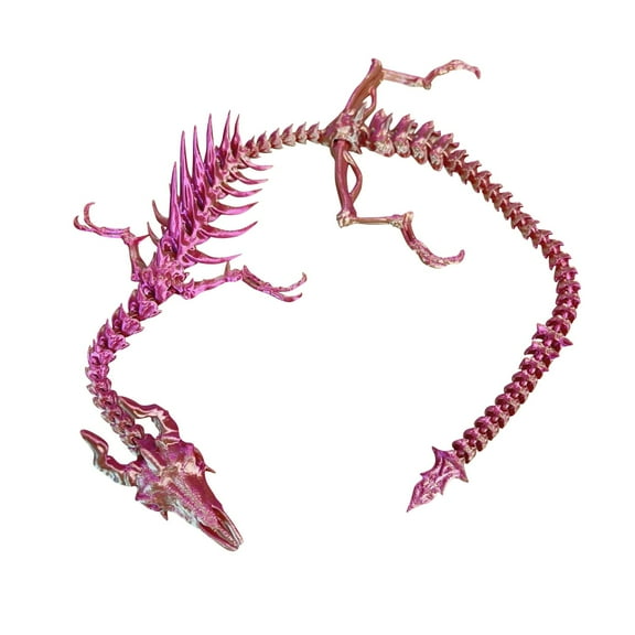 GuFamilya 3D Printed Articulated Dragon - Articulated Dragon 3D Printed | Large 3D Printed Dragon with Flexible Joints | Animal Figurines, 3D Printing Stuff, Home Decor Red