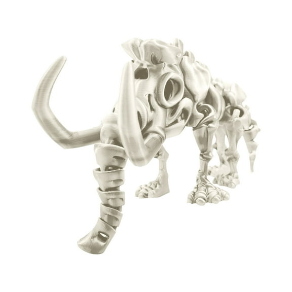 GuFamilya 3D Printed Elephant Model,Articulated Models,Flexible Joint Animal Figurines, 3D Printing Stuff Cheap,Stress Relief, Fidget restlessness, ADHD Toys, Surprise Fantasy Gifts White