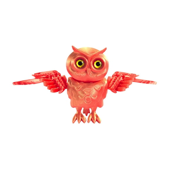 GuFamilya 3D Printed Exquisite Owl 3D Owl Cute Ornaments Toy Doll Woodpecker Colorful Bird Crafts Ornaments Watermelon Red