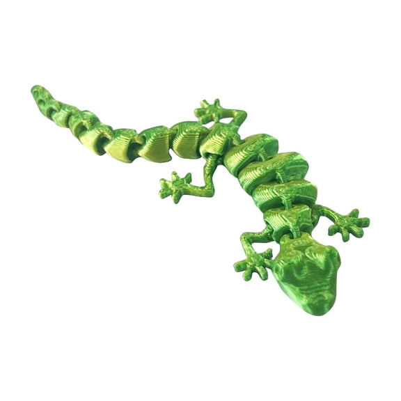 GuFamilya 3D Printed House Lizard Ornament,Articulated Wall Gecko Flexible Joint Models Green