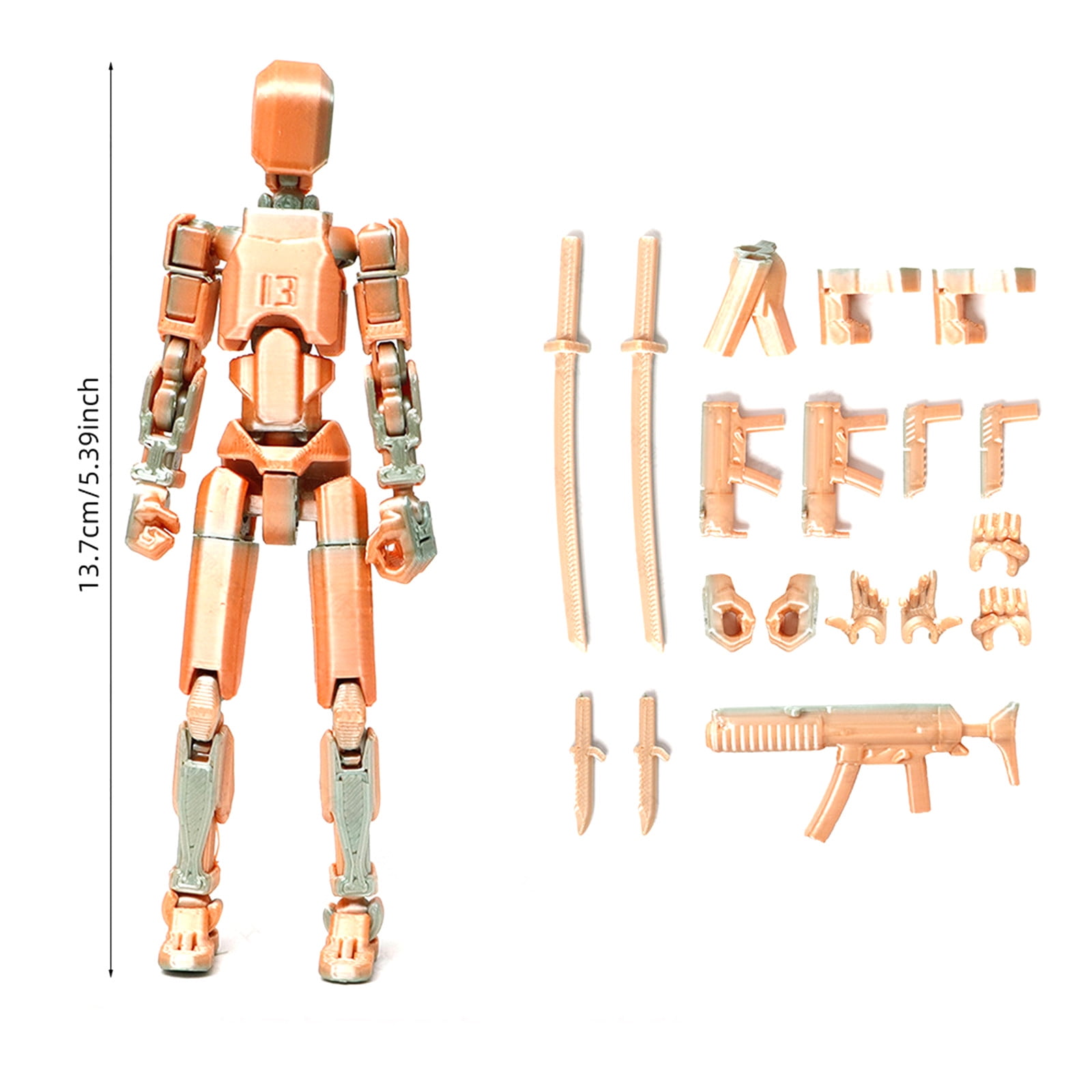 GuFamilya Action Figure Assembly Completed, 3D Printed Human Body Model ...