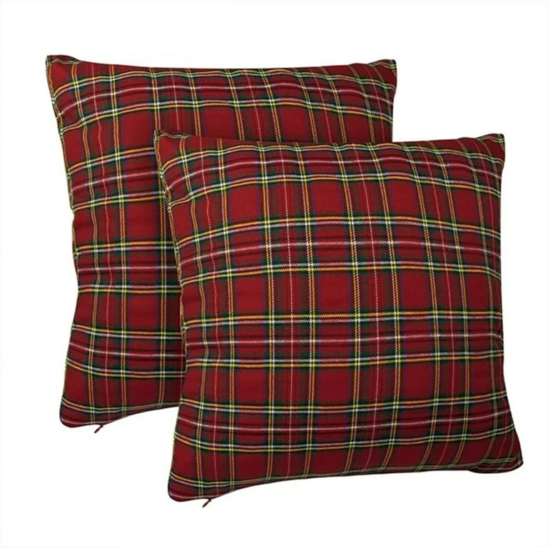 Red checkered pillows sale