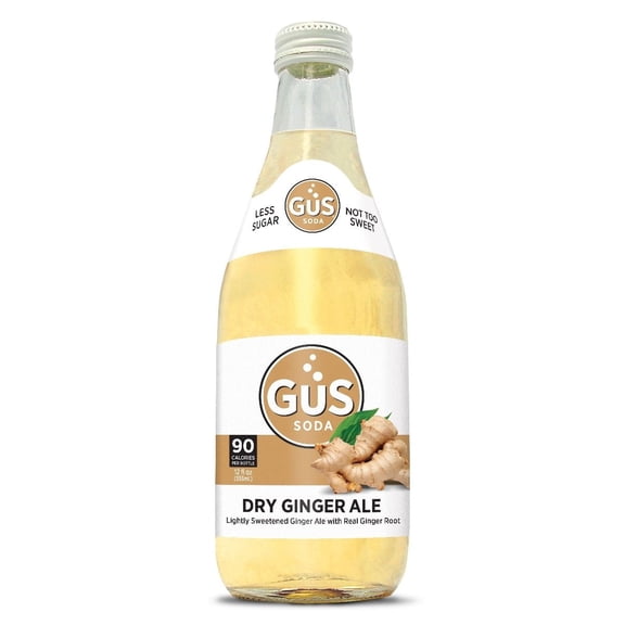 GuS Soda - Extra Dry Ginger Ale - 12 oz (24 Glass Bottles)