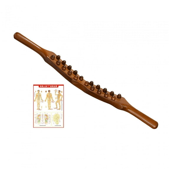 Gua Massage Tools Beech Wood With Poster Chart Acupoint Manual Muscle Relaxation Carbonized