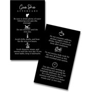 Gua Sha Aftercare Cards 50 Pack Size 2 x 3.5 inches Business Card Size Gua Sha Facial & Body Treatment Black with White Design