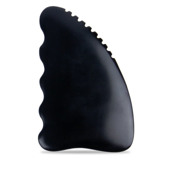 Gua Sha Facial Body Massage Tools, Unique 9-Edge Gua Sha Bian Stone, 3D Gua Sha Stone with Ridges,Gentle Gua Sha Scraping Massage Tool Black
