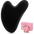 thumbnail image 1 of Gua Sha Facial Tool Guasha Board Natural Jade Stone for SPA Acupuncture Therapy Trigger Point Treatment, Relieve Muscle Tensions Reduce Puffiness (Black), 1 of 6