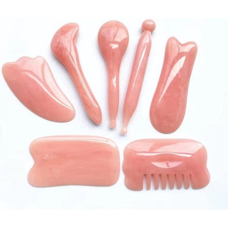 Gua Sha Facial Tools,7 Pcs Gua sha Massage Tool,Guasha Board for SPA Acupuncture Therapy Trigger Point Treatment ,Can be Used on Every Part of The Body