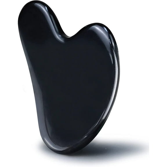 Gua Sha, GuaSha Facial Tools, Black Obsidian, Natural Stone Massage Tool for Physical Therapy and SPA Acupuncture Therapy Used for Face, Eyes, Neck, Back and Shoulder