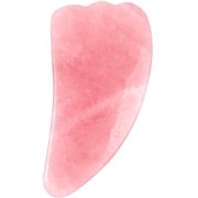 Gua Sha Scraping Massage Tool - Natural Rose Quartz - for Face and Body - Wing Shape - Trigger Point, Anti Aging, Facial Slimming, Acupuncture - Felt Bag Included