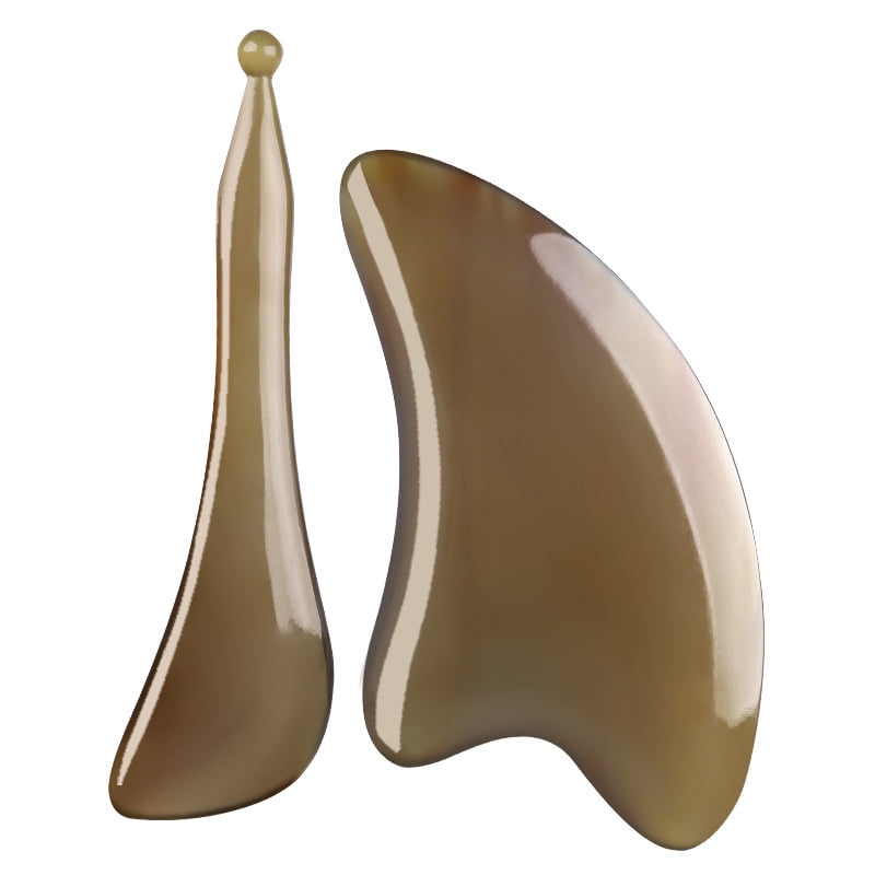 Gua Sha board, natural white buffalo horn tendon stick, facial beauty