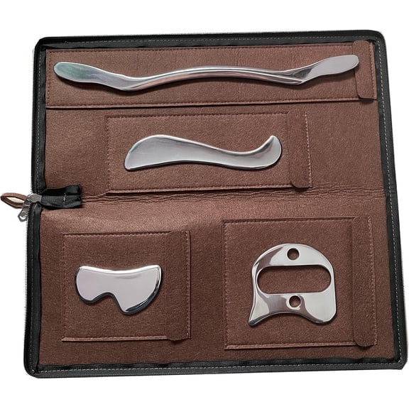 *Gua sha Set, IASTM Tool Gua Sha Stainless Steel Muscle Scraper Set of 6 Picese for Soft Tissue Therapy and Reduce Arms,Legs,Back, Shoulder Muscle Pain(6C pcs)…*
