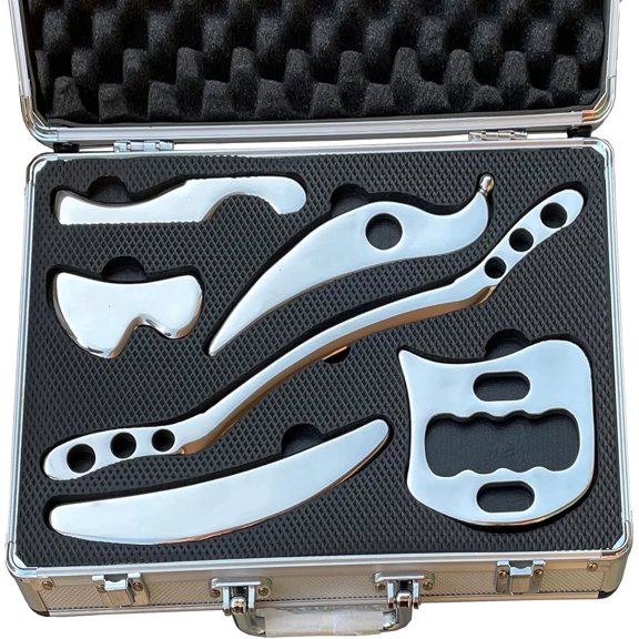 *Gua sha Set, IASTM Tool Gua Sha Stainless Steel Muscle Scraper Set of 6 Picese for Soft Tissue Therapy and Reduce Arms,Legs,Back, Shoulder Muscle Pain(6C pcs)*