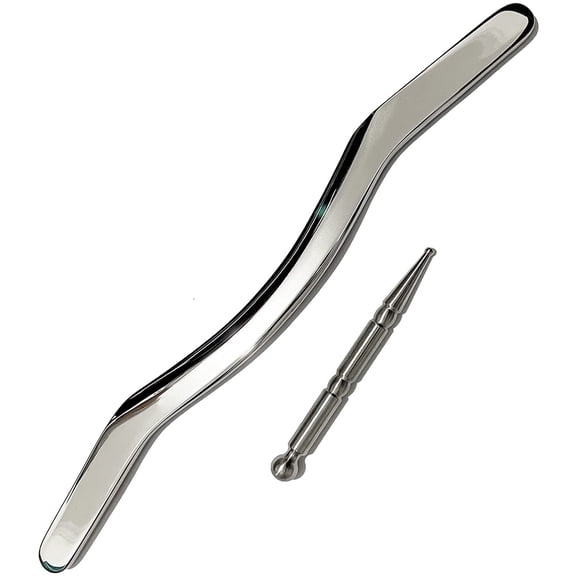 Gua sha Tool gua sha Stainless Steel -Set 2 pcs iastm Tool Gussha Massage Tool Muscle for Soft Tissue Therapy and Reduce Arms,Back, Legs, Neck Muscle Pain(L)