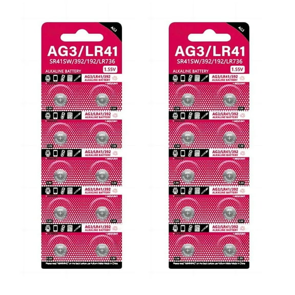 Guaber Battery,Cell Coin AG3 1.55V Button Batteries SR41 192 L736 384 SR41SW CX41 LR41 392 for Lamps Watches Cameras