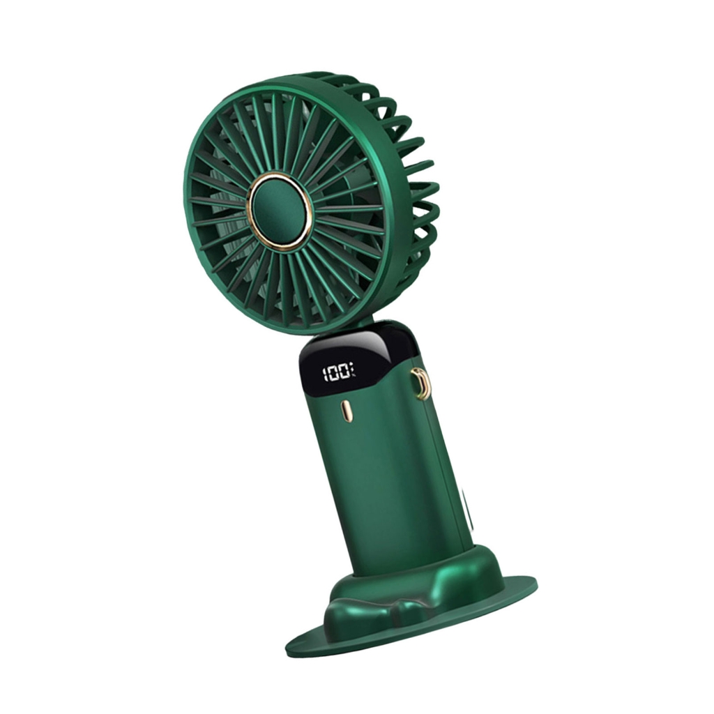 Guaber LED Display Fan Foldable USB Pocket Fan Desk Fan Lightweight ...