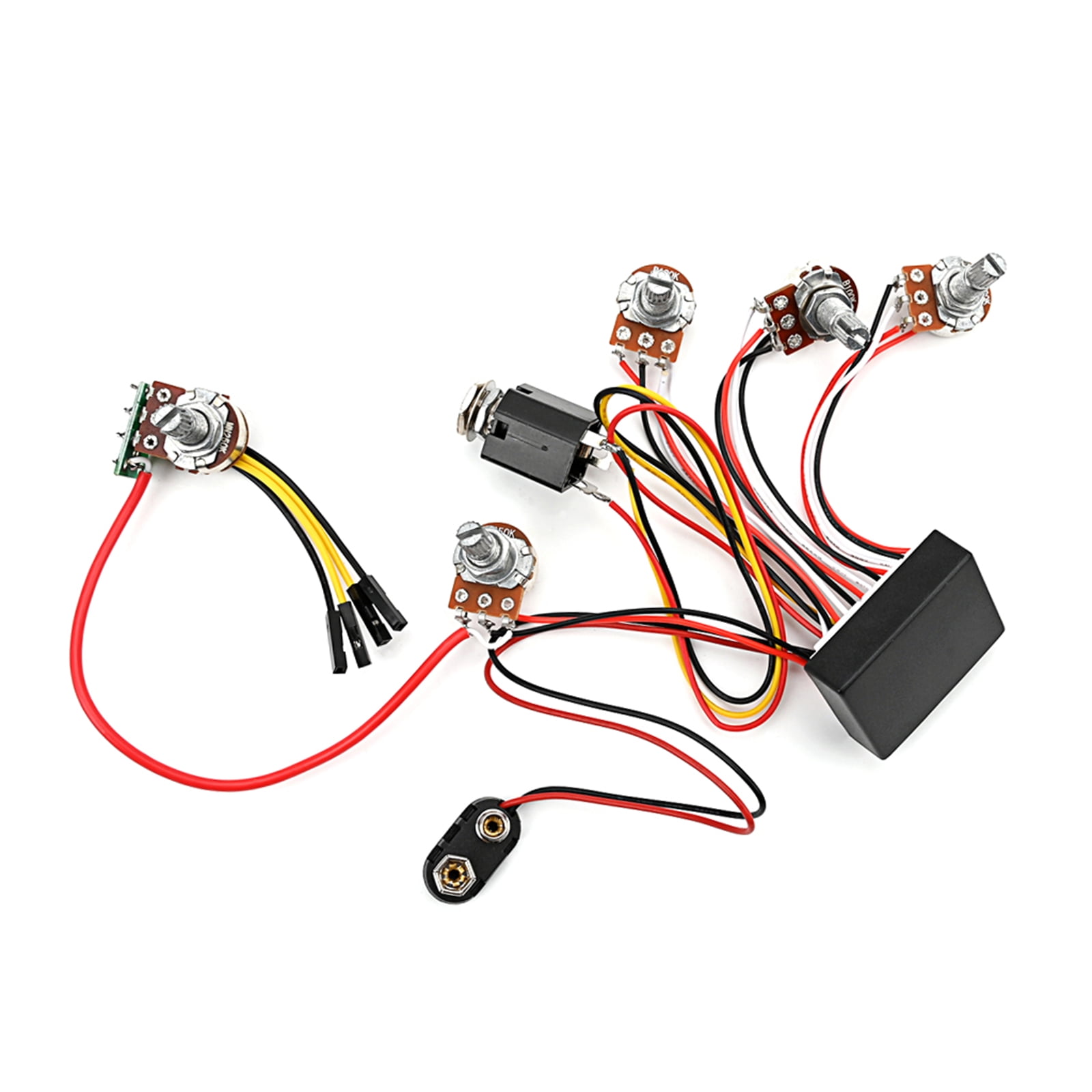 Guaber Prewired 3 Band Active Bass Circuit Active Passive Equalizers Electric Bass Preamp Circuit and Tone Control Fittings