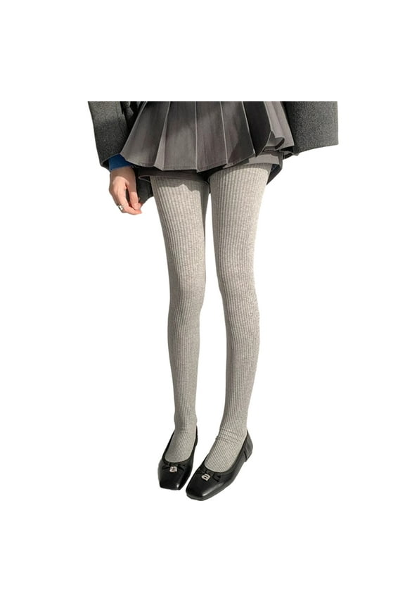 Sock,Women Winter Fall Ribbed Vertical Striped Sweater Tights Solid Color Warm Cotton Pantyhose Seamless Leggings Stockings