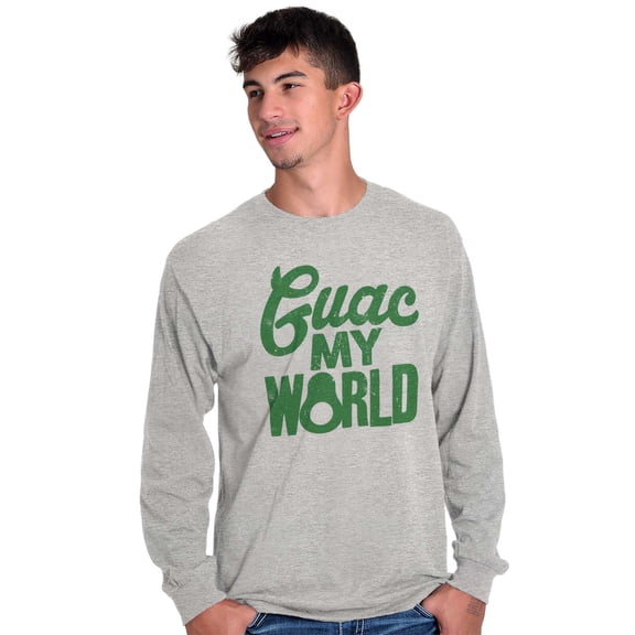 Guac World Guacamole Avocado Foodie Plus Size Long Sleeve Graphic Tee Shirt Brisco Brands 3X