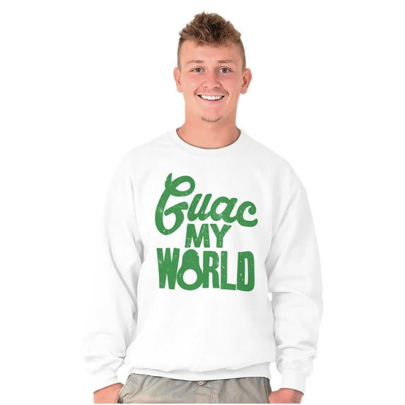 Guac World Guacamole Avocado Foodie Unisex Plus Fleece Graphic Sweatshirt Brisco Brands 3X