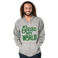 thumbnail image 1 of Guac World Guacamole Avocado Foodie Zip Up Hoodie Men's Women's Brisco Brands L, 1 of 6