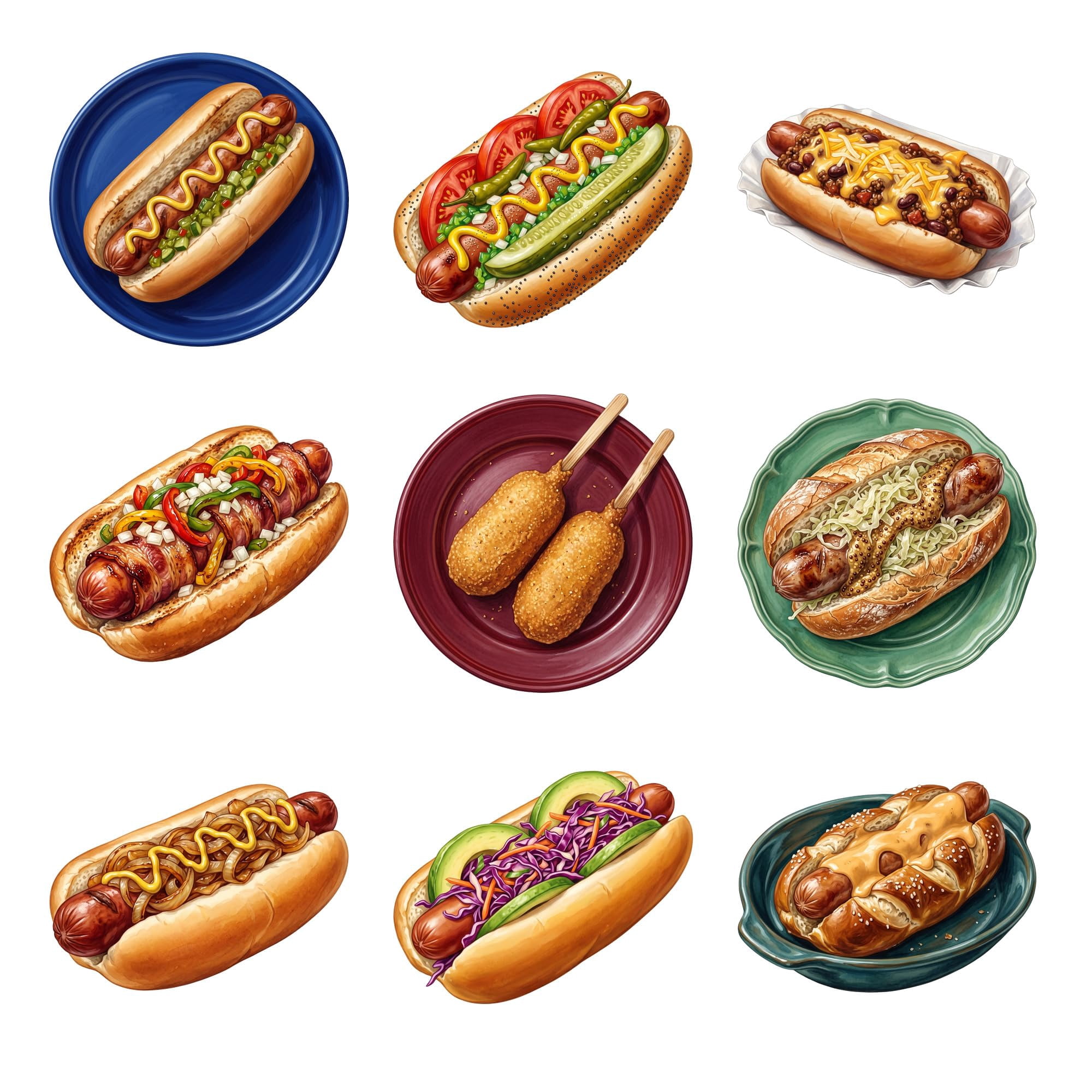 Guacamole Hot Dog Stand Classics UV-DTF Stickers, 9 Pack - Walmart.com