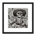 thumbnail image 1 of Guadalupe Calavera Skull From Oaxaca Mexico 8X8 Inch Square Wooden Framed Wall Art Print Picture with Mount, 1 of 4