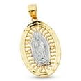 thumbnail image 1 of Guadalupe Lady Charm Solid 14k Two Tone Gold Virgin Mary Religious Pendant Christian Solid Fashion New 25 mm x 18 mm, 1 of 1