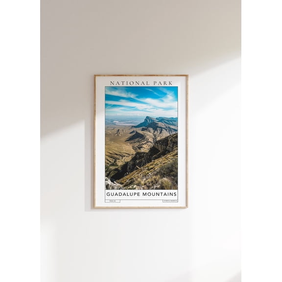 Guadalupe Mountains National Park Poster: Texas Travel Art, Unframed Canvas Size 24x36