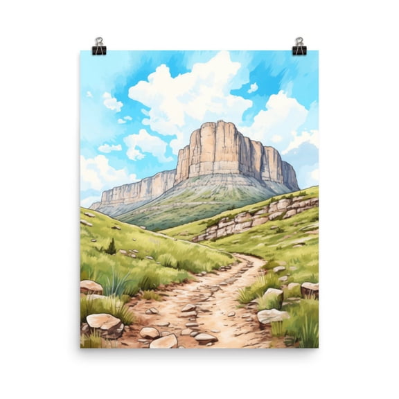 Guadalupe Mountains National Park Print, Texas Desert Landscape Print, West Texas Wall Art, Us Travel Decor, Hiking Gift Artwork Home Decor #182, Unframed Canvas Size 8x12
