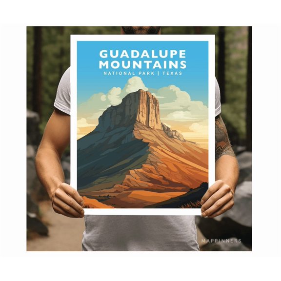 Guadalupe Mountains National Park Texas Travel Poster Gift Hiking Wall Art Home Decor Poster
