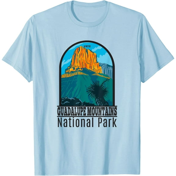Guadalupe Mountains National Park Vintage Unisex T-Shirt for Men Women Kids Toddler,Light Blue Color,Size XL