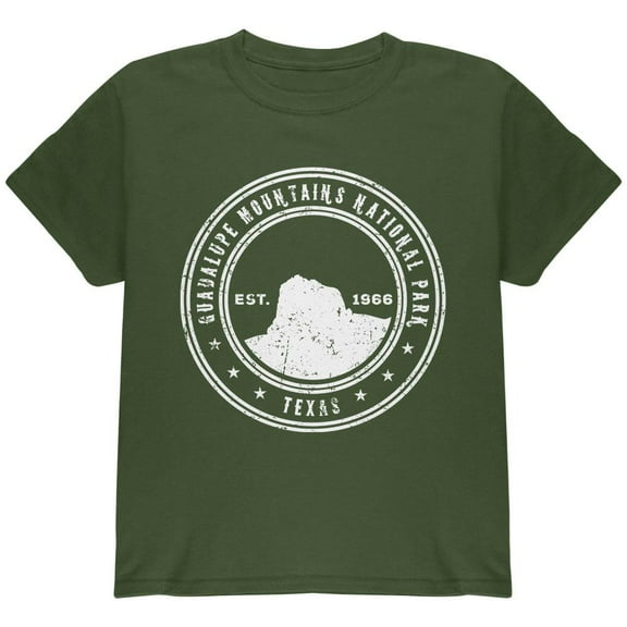 Guadalupe Mountains National Park Youth T Shirt Military Green YLG