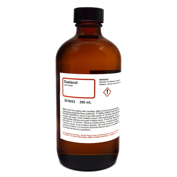 Guaiacol, 250mL - Laboratory-Grade - Appearance: Solid â 82.4F / Liquid â 89.6F - The Curated Chemical Collection by Innovating Science