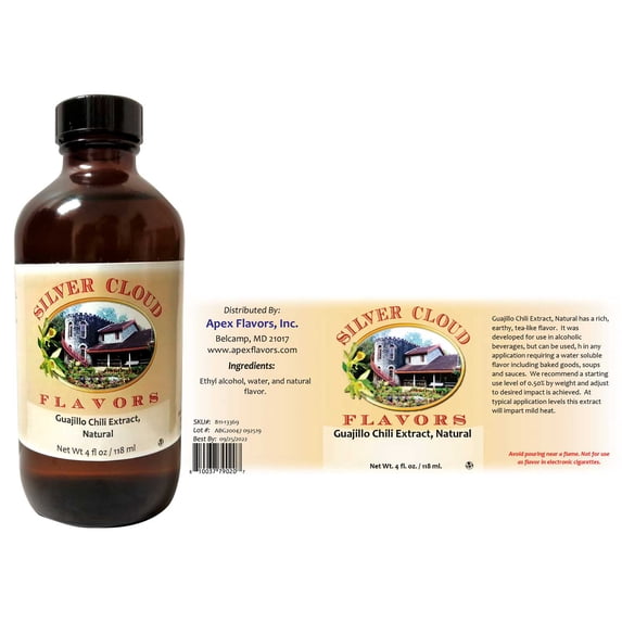 Guajillo Chili Extract, Natural - 4 fl. oz. glass bottle