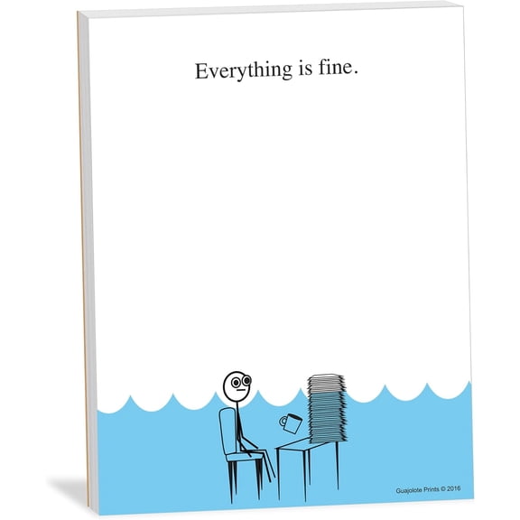 Guajolote Prints Funny Sarcastic Notepad 3-Pack  Novelty Memo Pads, Gag Gift for Office Coworkers and Friends  4 x 5.25 in, 50 Sheets Each (Everything is Fine)