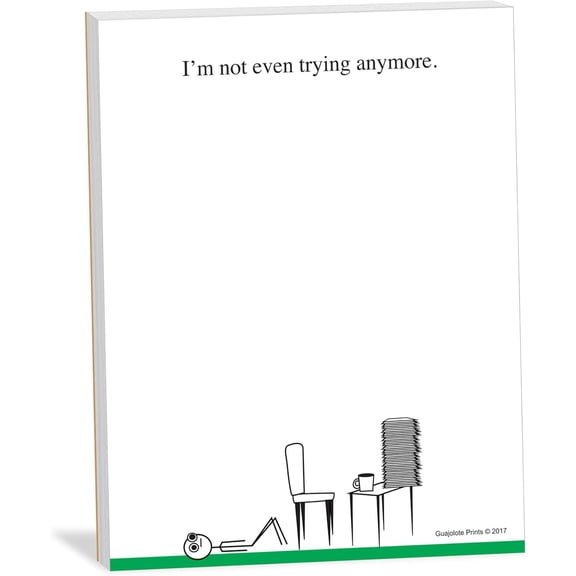 Guajolote Prints Funny Sarcastic Notepad 3-Pack  Novelty Memo Pads, Gag Gift for Office Coworkers and Friends  4 x 5.25 in, 50 Sheets Each (Im Not Even Trying Anymore)