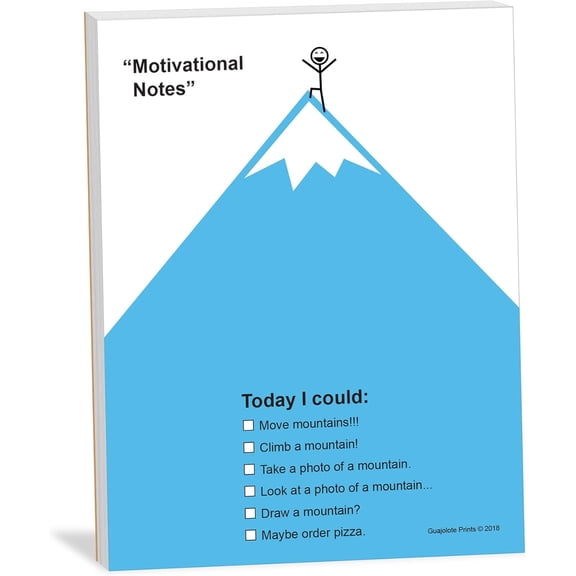 Guajolote Prints Funny Sarcastic Notepad 3-Pack  Novelty Memo Pads, Gag Gift for Office Coworkers and Friends  4 x 5.25 in, 50 Sheets Each (Motivational Mountain)