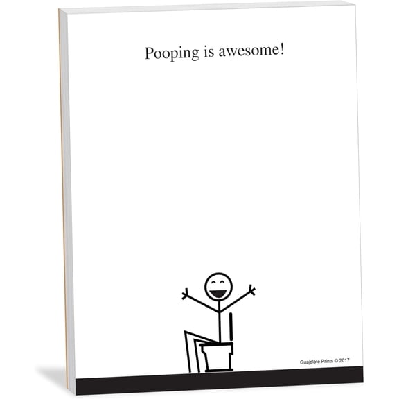 Guajolote Prints Funny Sarcastic Notepad 3-Pack  Novelty Memo Pads, Gag Gift for Office Coworkers and Friends  4 x 5.25 in, 50 Sheets Each (Pooping is Awesome)