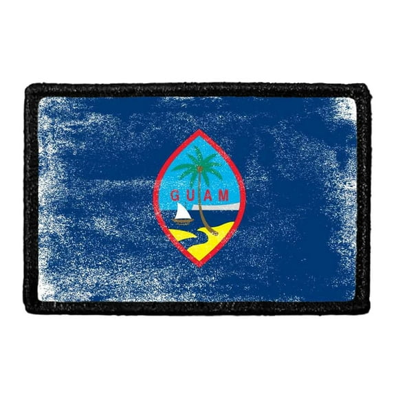 Guam Flag - Color - Distressed - Removable Patch